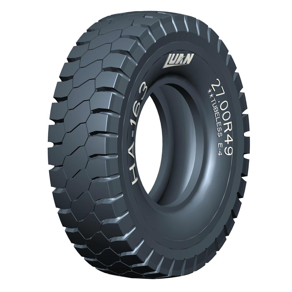 工程机械子午线轮胎适用于95吨矿用自卸卡车; 陆安牌轮胎适用于铜矿